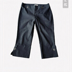 JESSICA Casual Summer Yoga Black Capri Pant. Size 12
